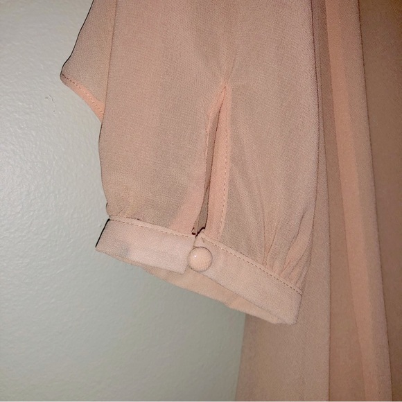 NWT Lulus chiffon dress with flutter yoke/sleeves - Picture 5 of 7